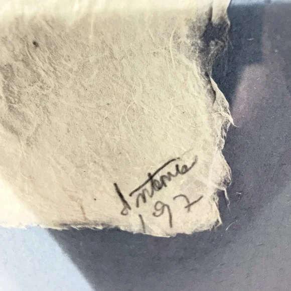 Framed Pressed Flower Art "Wildflowers" Signed 1992 Handmade Paper - Picture 3 of 5